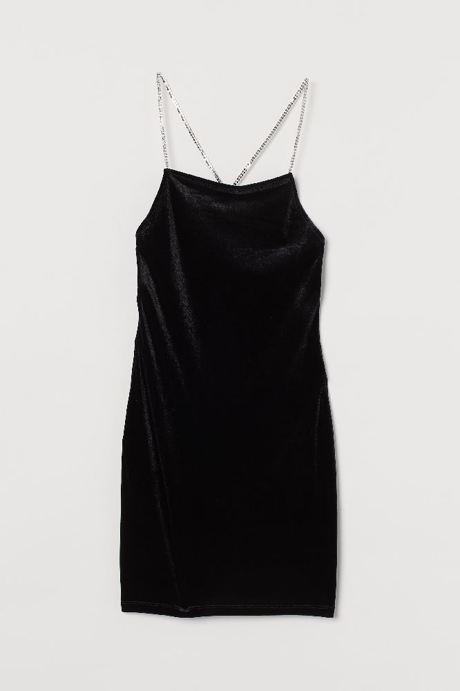 robe courte de la marque H&M bretelles en strass 