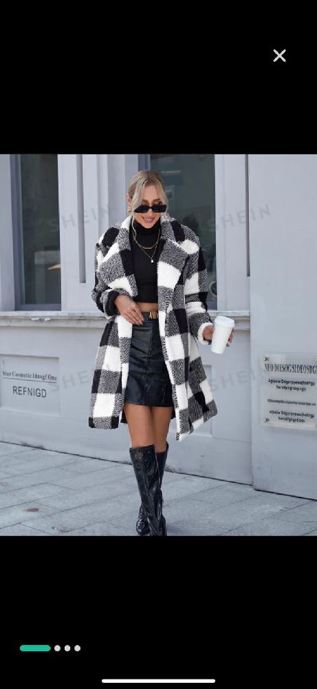 manteau "Shein" noir et blanc
