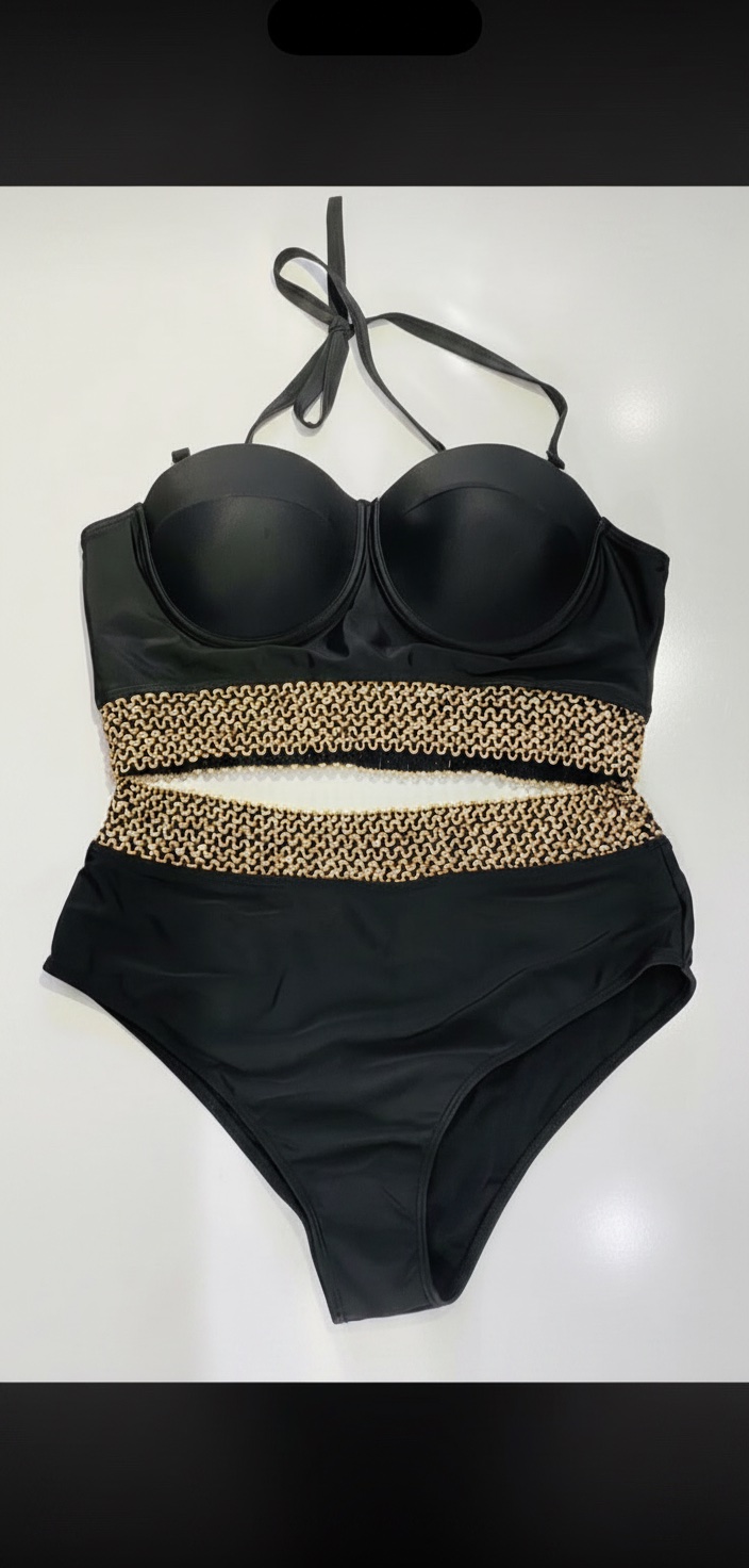 Bikini noire et doré Shein Jamais porté taille XL