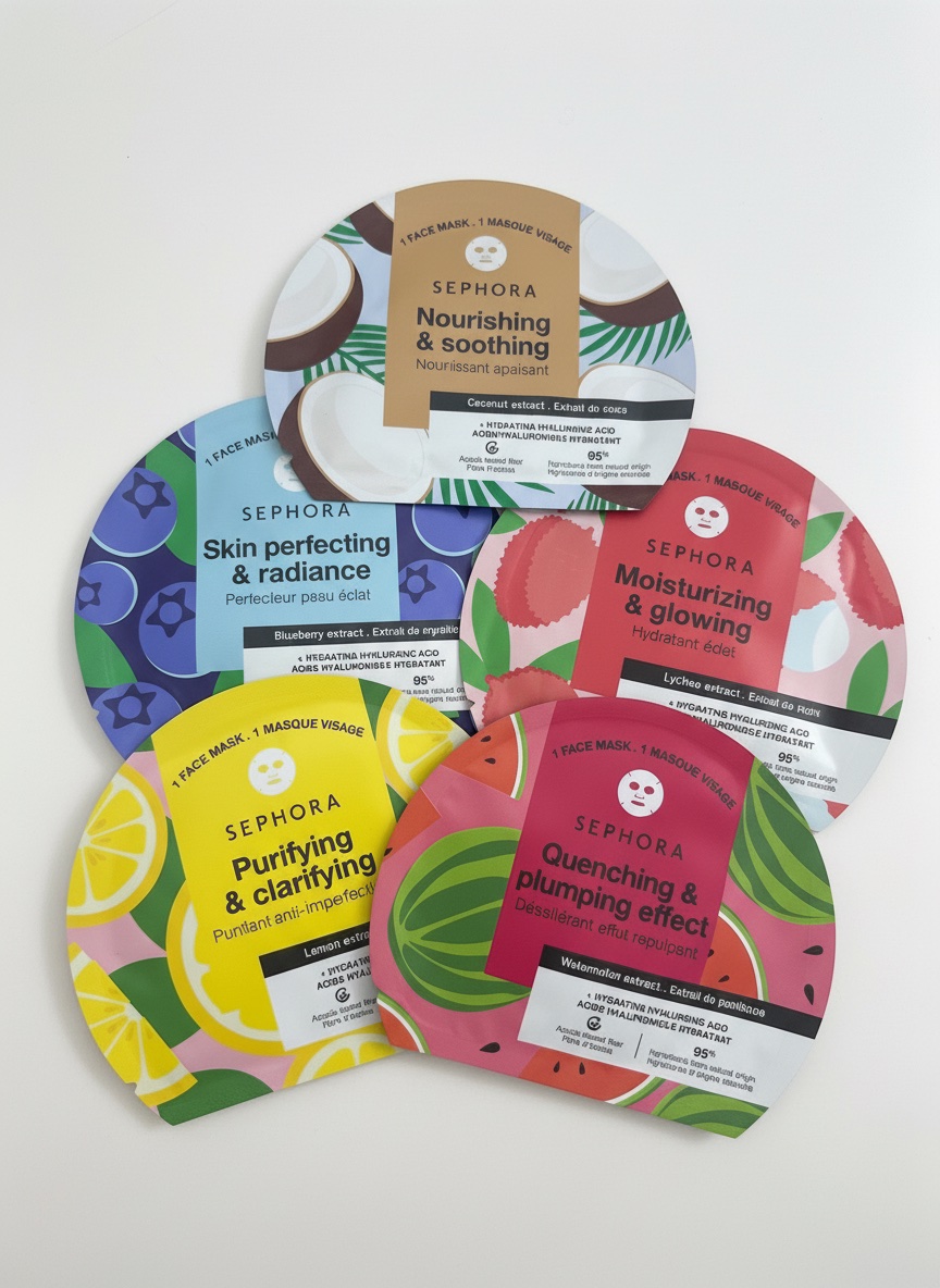 Pack de 5 masques visage sephora 