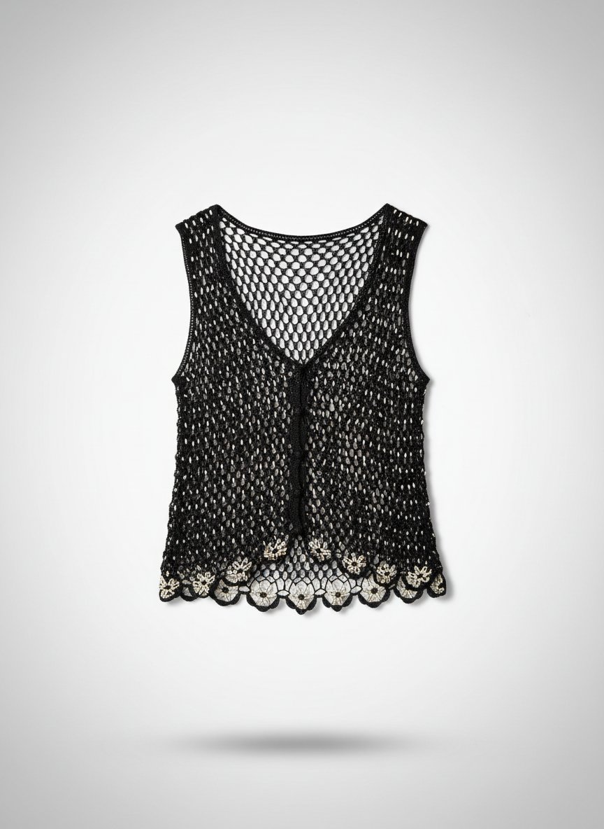 Top crochet noir 🖤