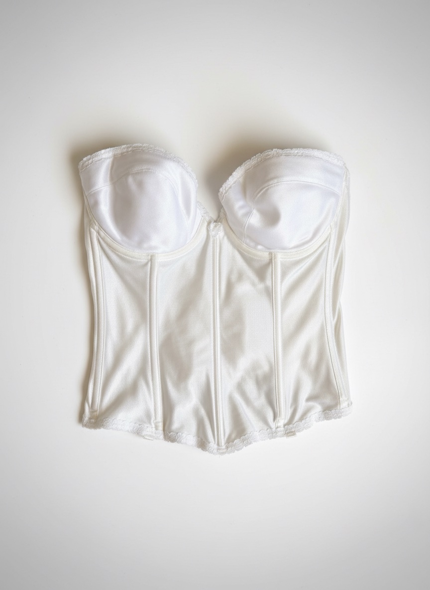 Corset / Bustier Vintage Blanc avec dentelle – Style Y2K
