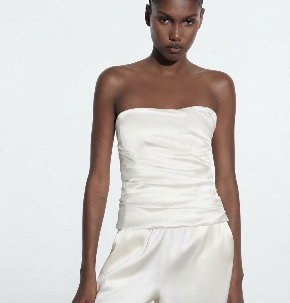 Corset zara satin blanc 