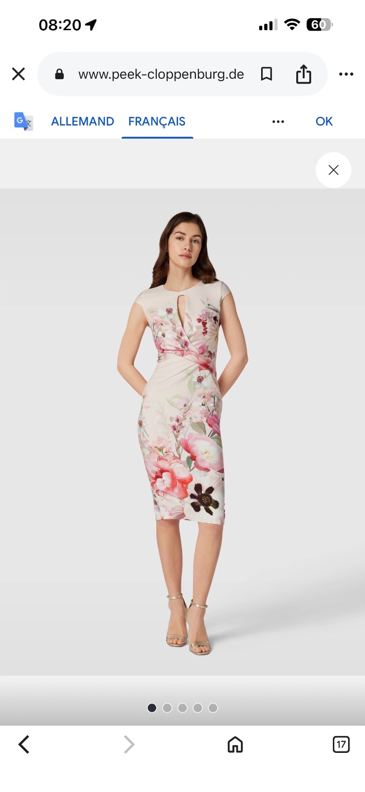Robe fourreau a motife floral