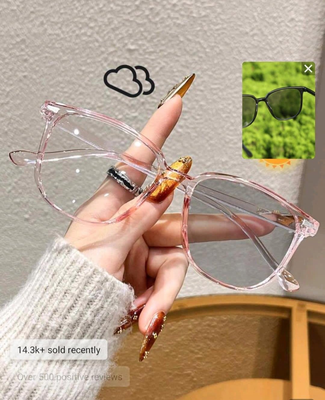 Transparent Pink eyeglasses