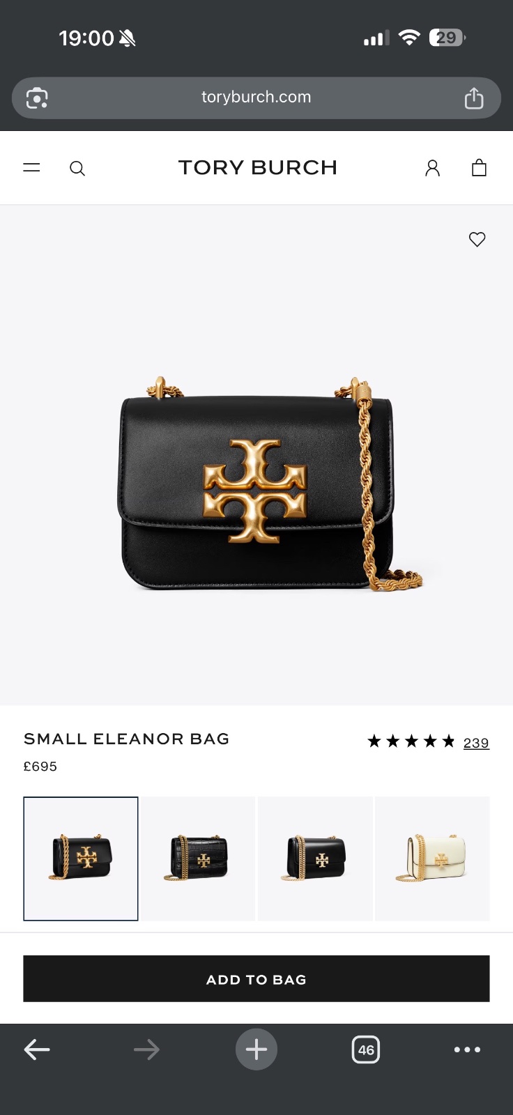 Sac authentique tory burch