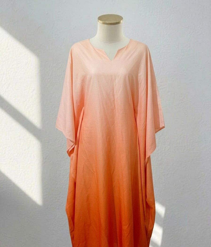 Robe  Fluide en Dégradé Solaire – Élégance Minimaliste et Confort Absolu