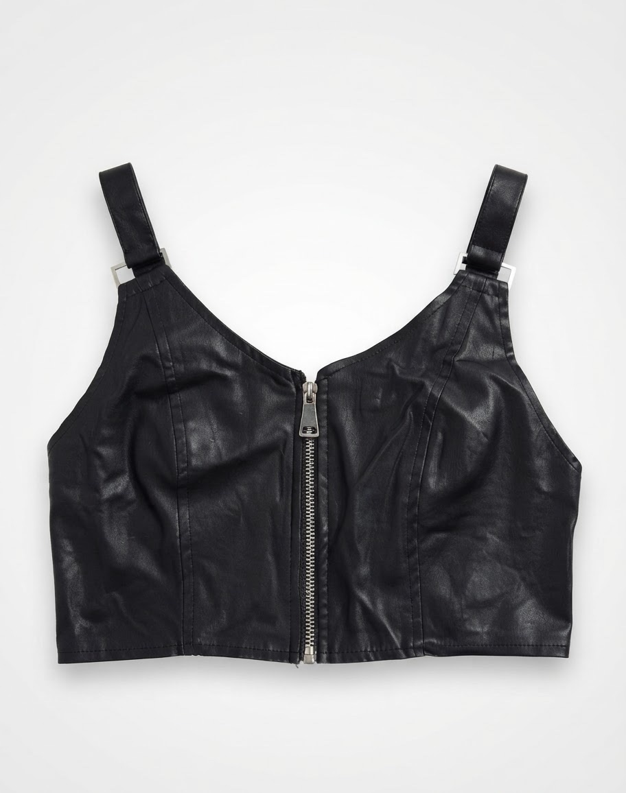 Top corset en similicuir 