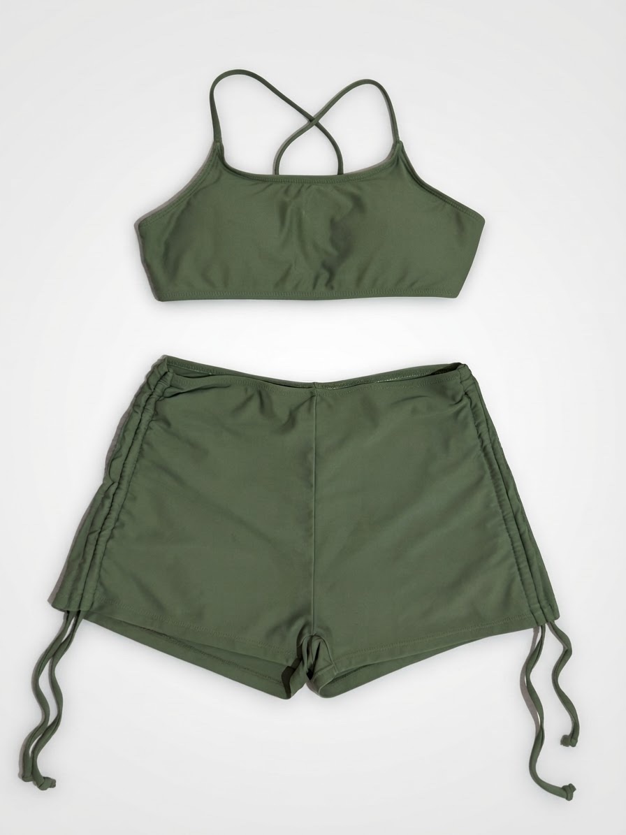 Bikini vert militaire avec rembourrage amovible