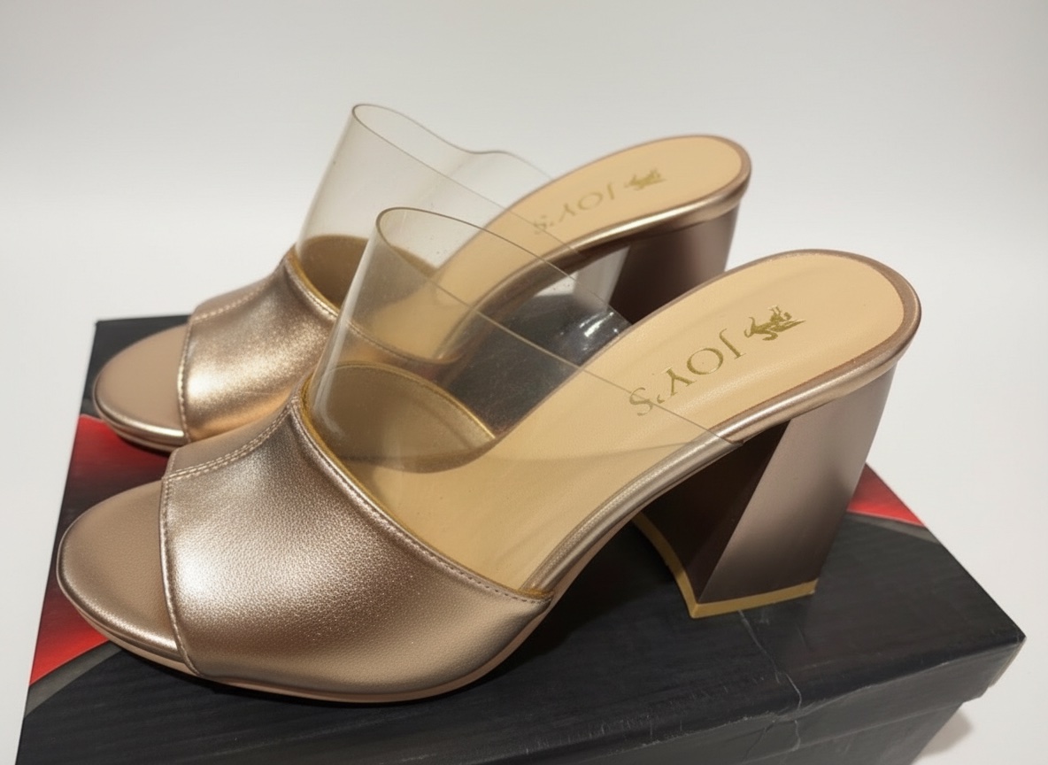 Jolies mules de couleur bronze