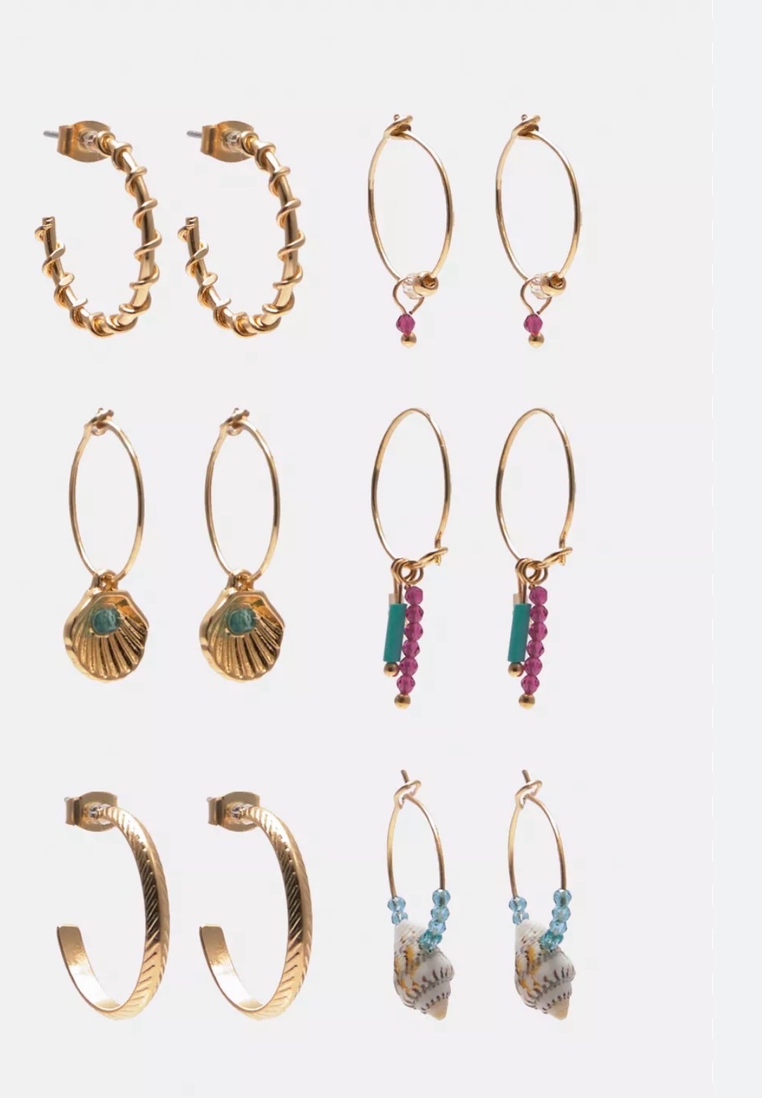 Lot de boucles d'oreilles 
