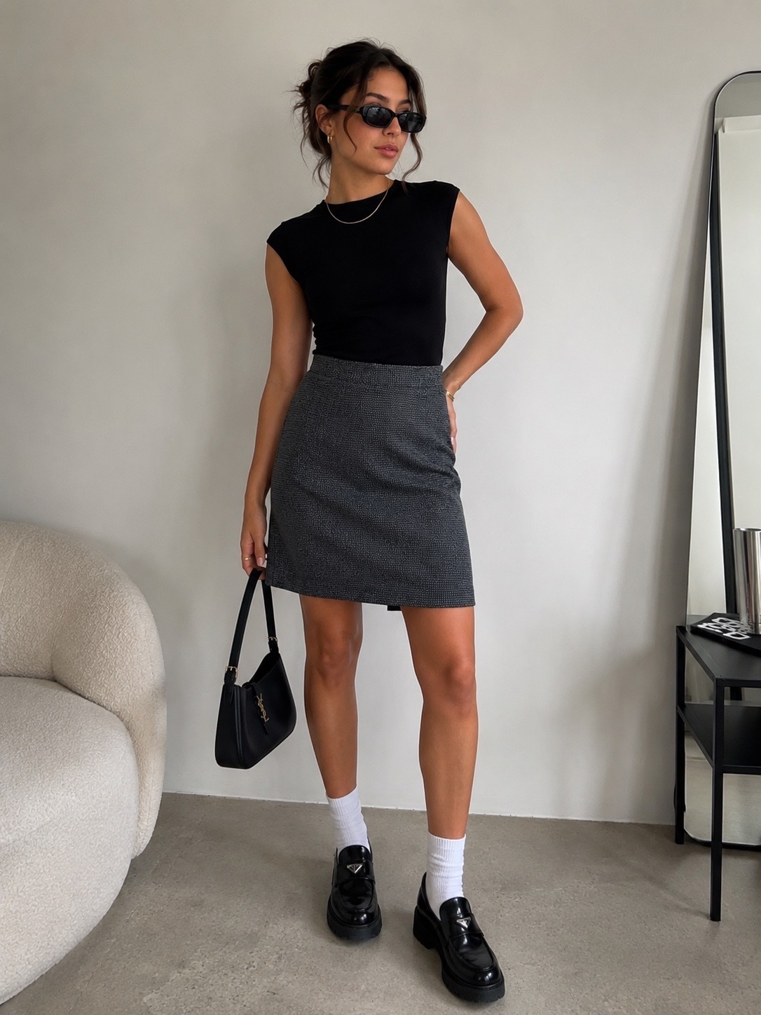 Jupe droite chinée Columbus Circle New York – Taille 38 (US 8)