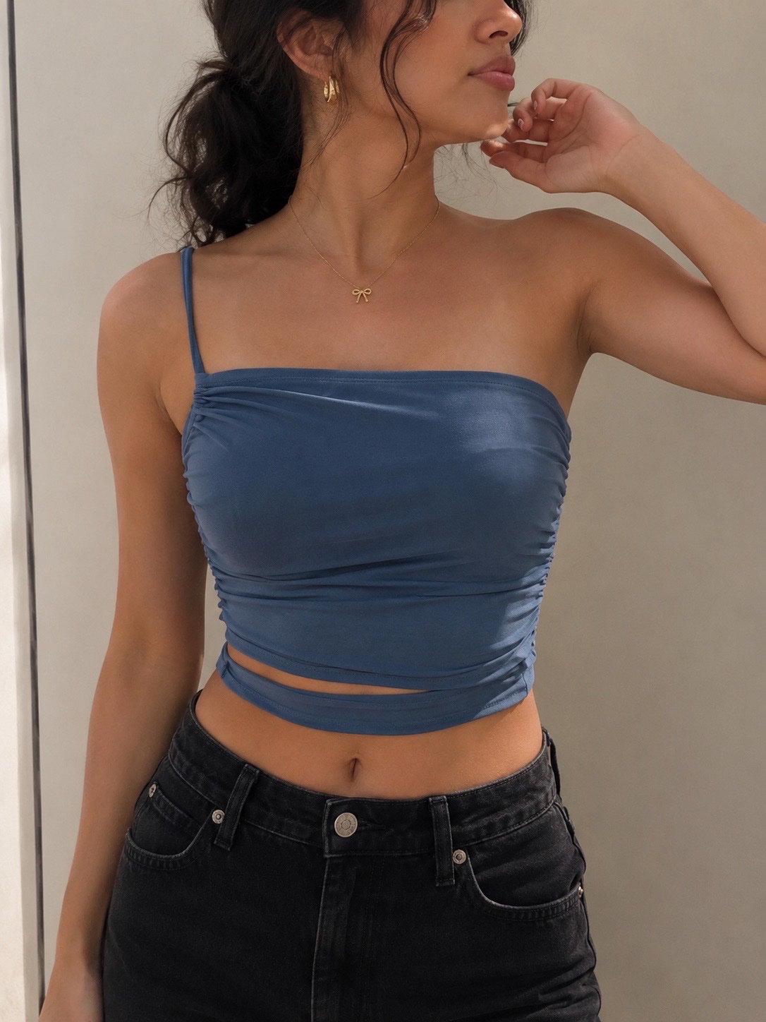Top asymétrique bleu SHEIN 💙