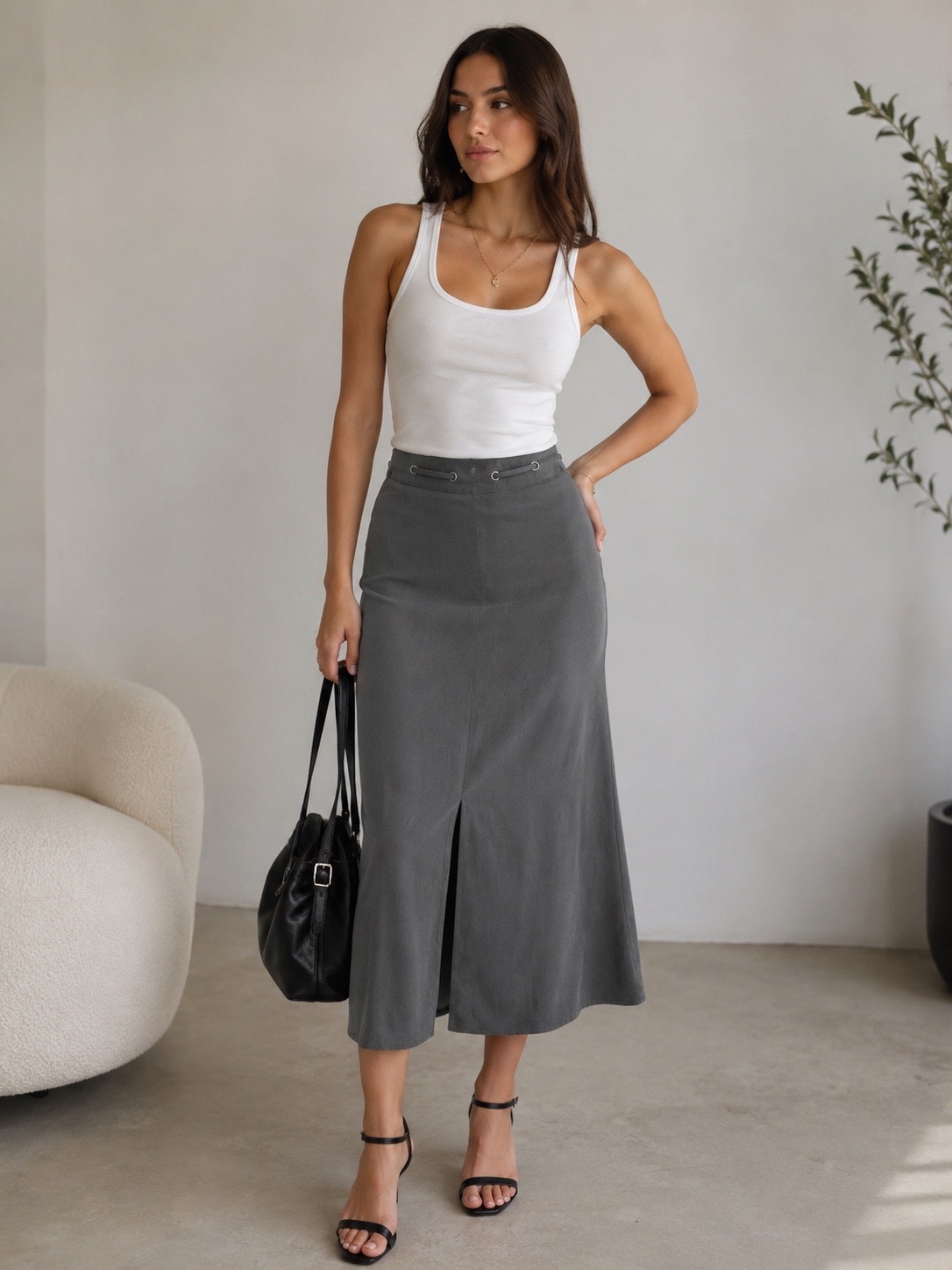 Jupe longue grise Gerry Weber – Taille 38