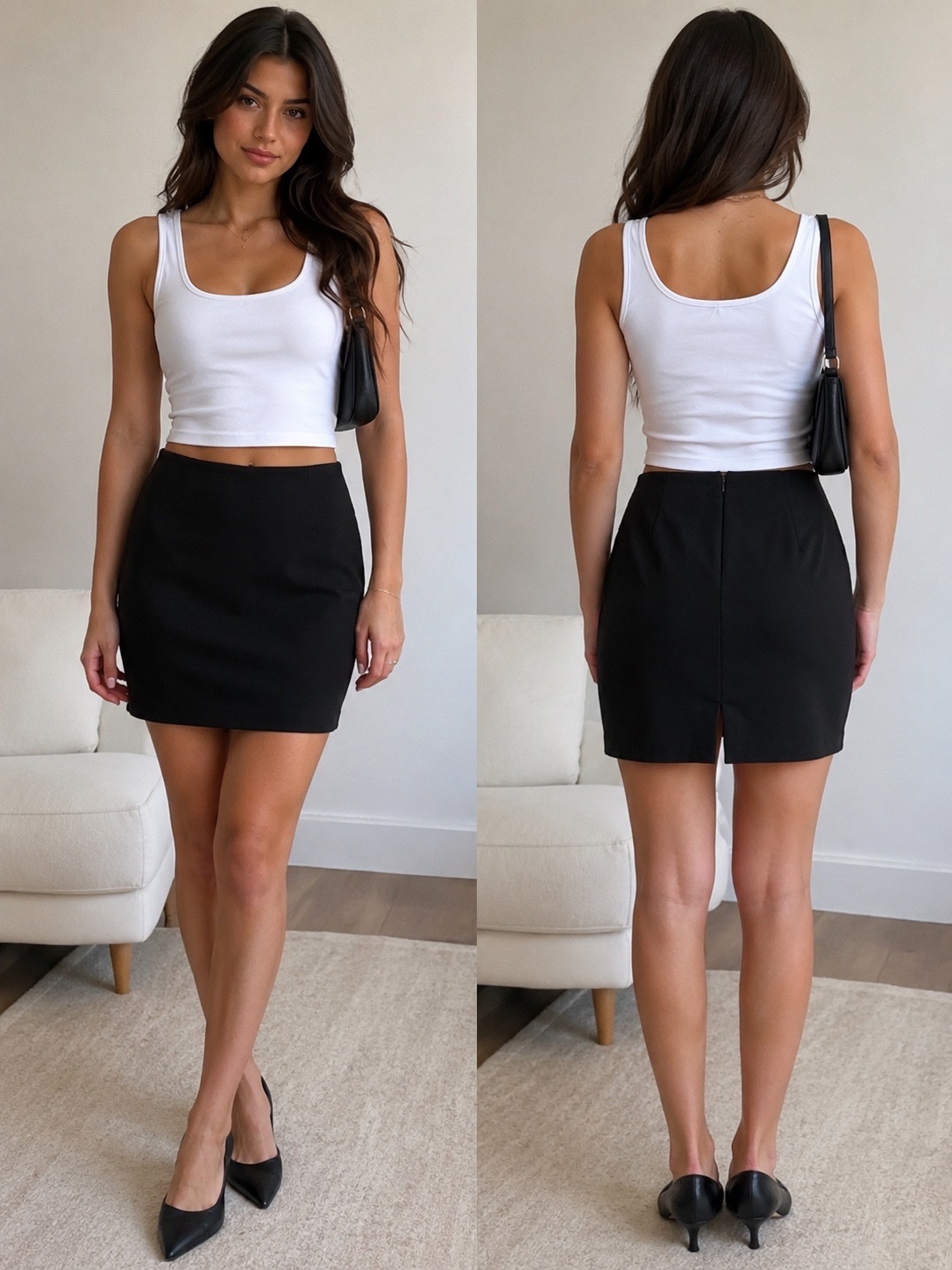 Jupe noire classique coupe droite – Taille S