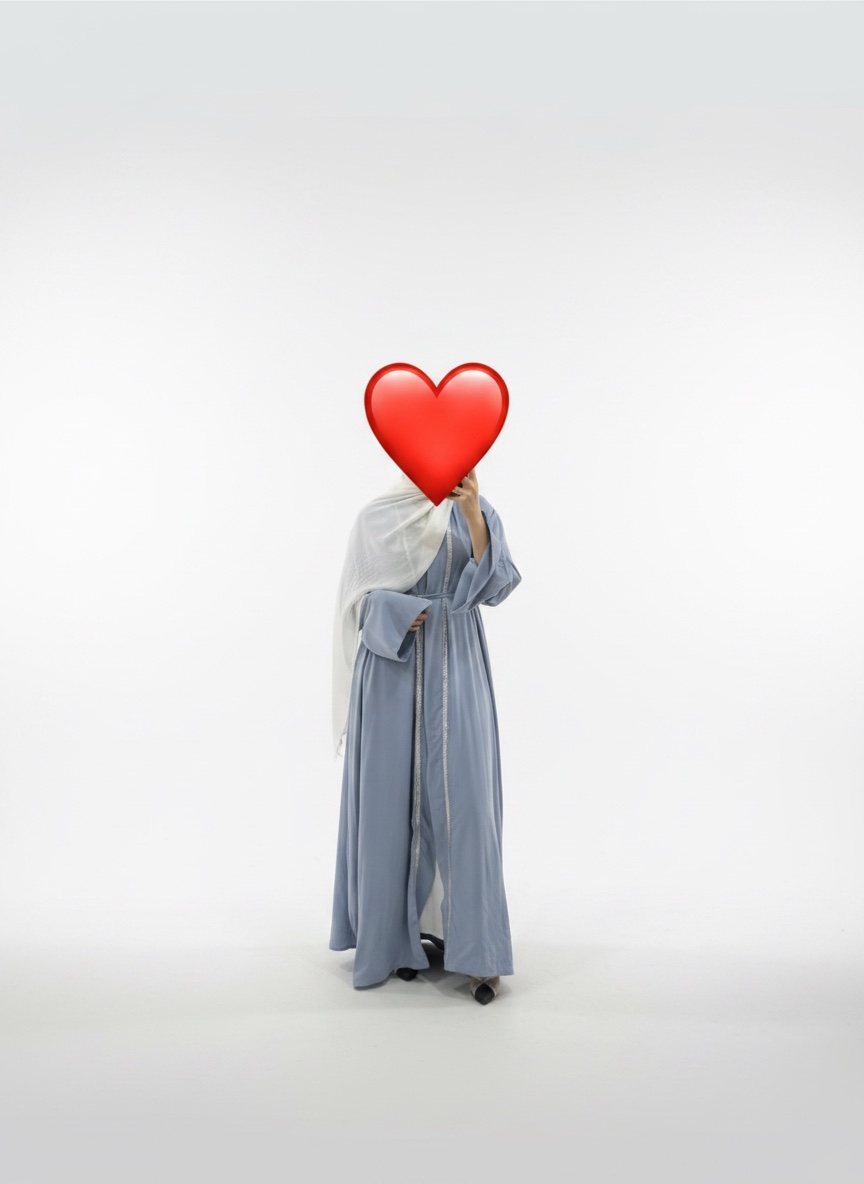 Abaya bleu avec argent