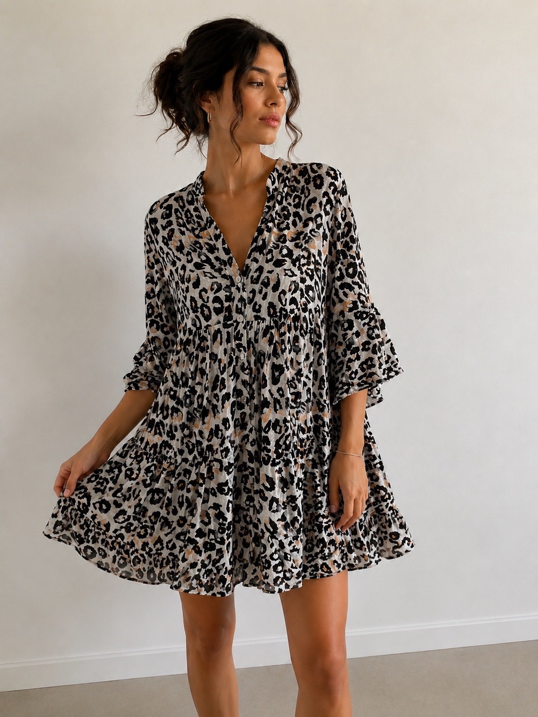 Robe léopard fluide – Taille M (convient aussi à S)