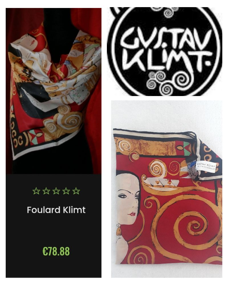 magnifique foulard en soie Gustav Klimt 