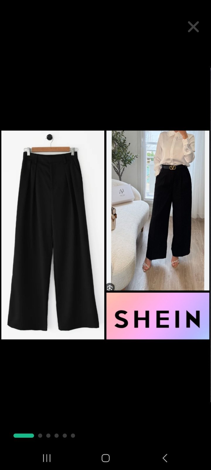 Pantalon large taille haute