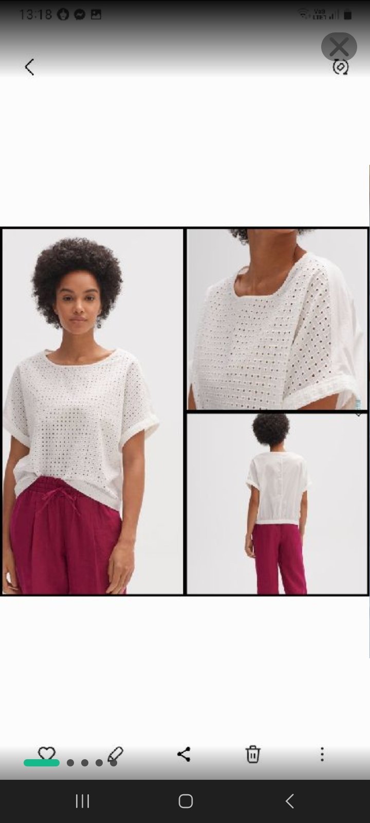Jolie haut en broderie anglaise 