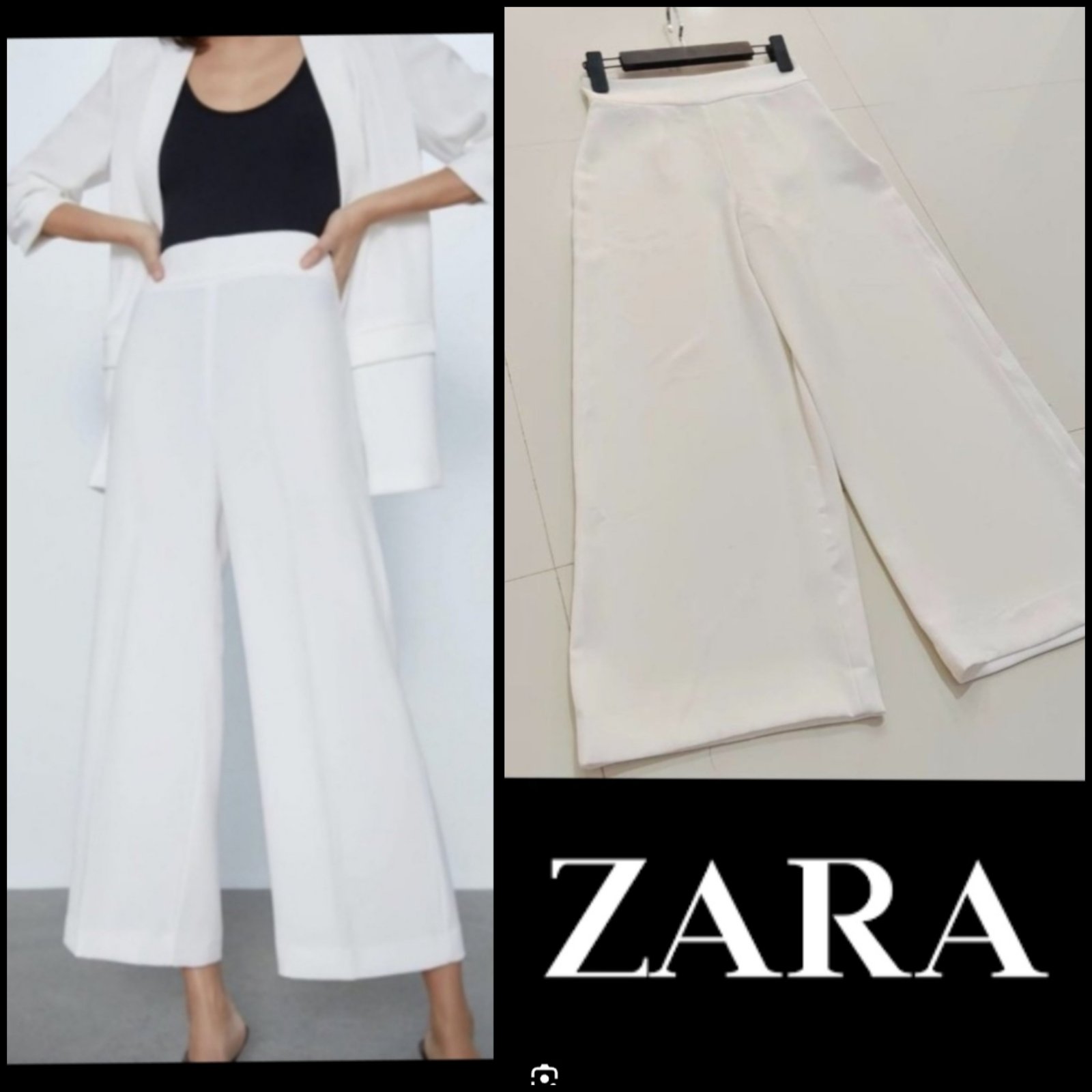 Pantalon large zara 
