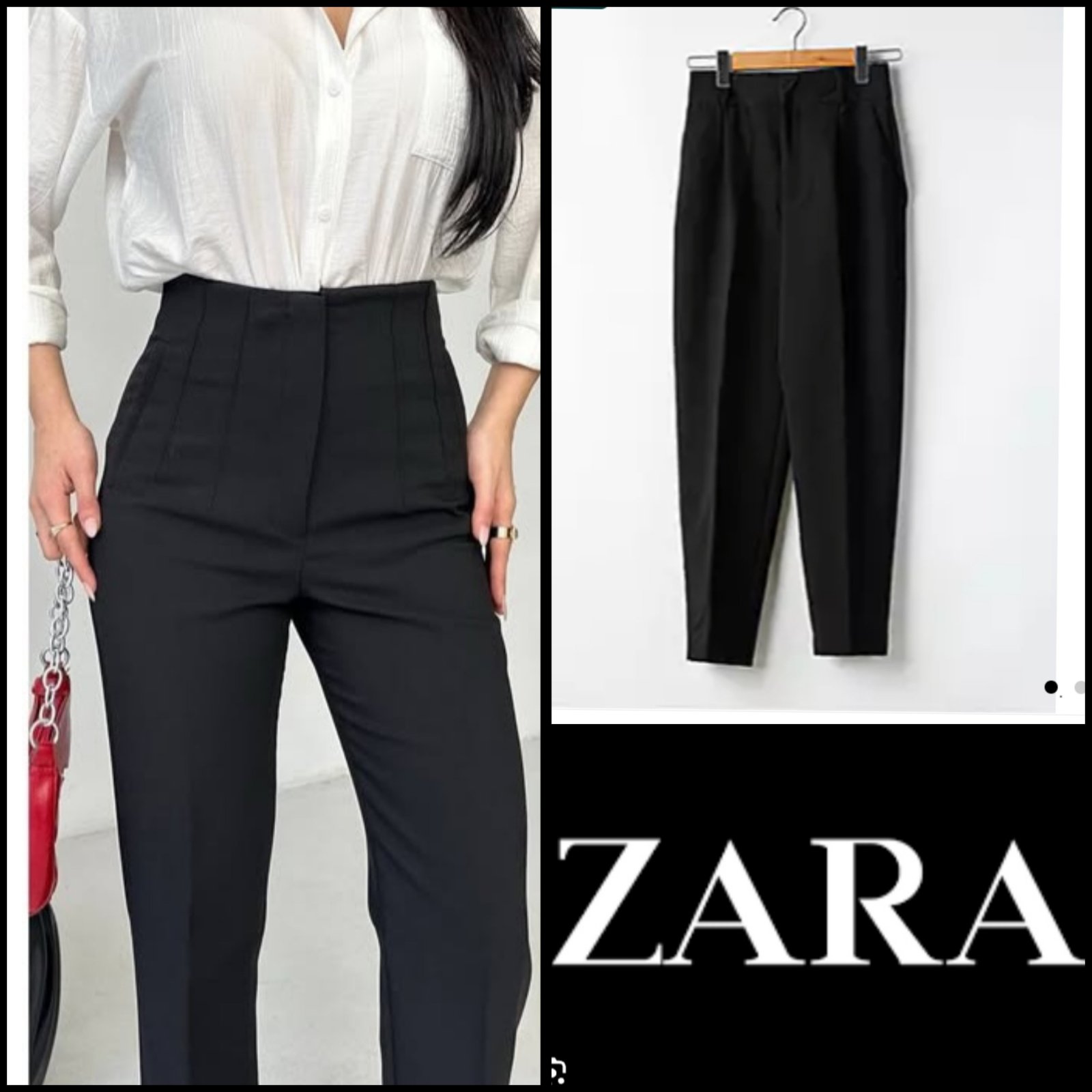 Jolie pantalon taille haute Zara 