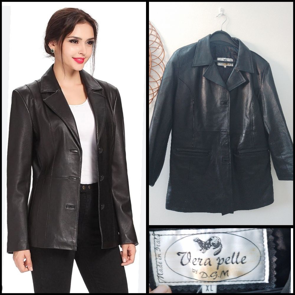 Jolie blazer en véritable cuir 