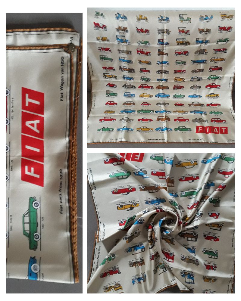 magnifique foulard fiat en soie 