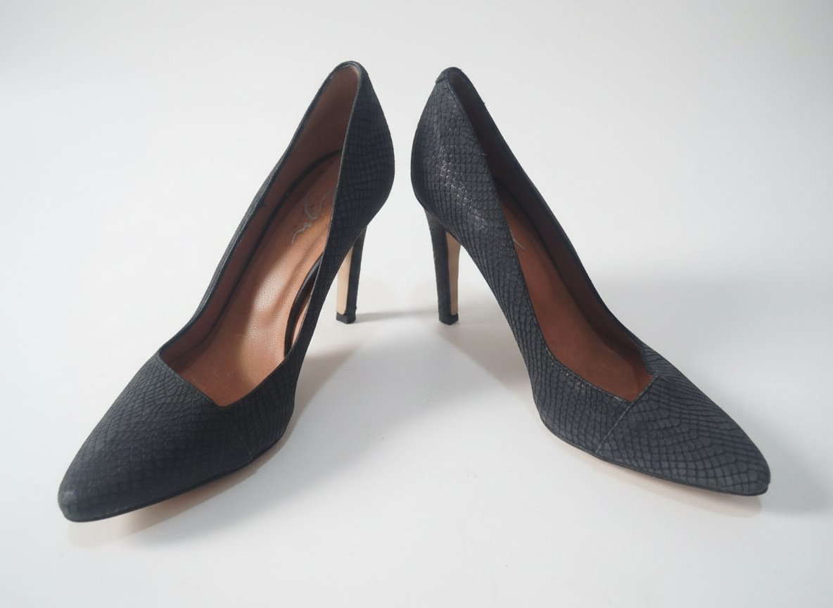 Escarpins daim croco grises neuves pointure 39 marque espagnole 