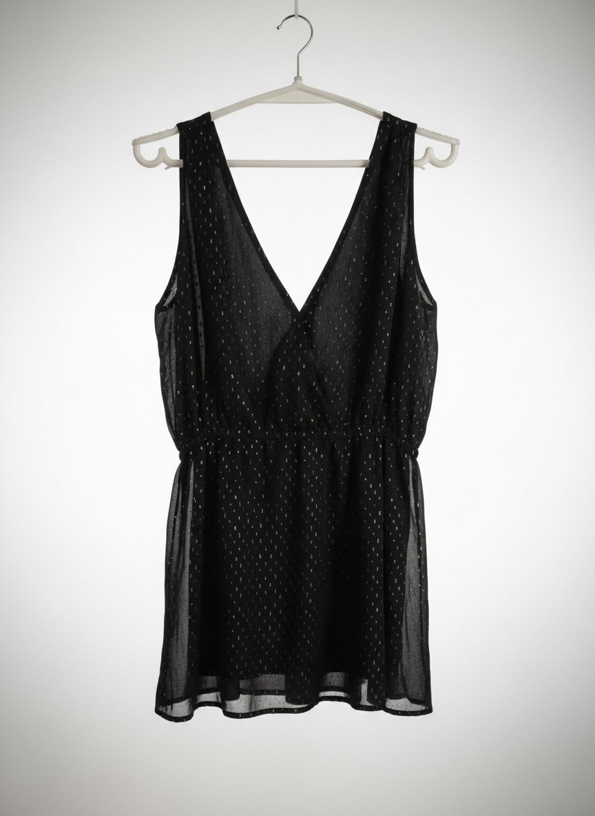 Très belle robe mango noire avec paillettes dorées taille M 