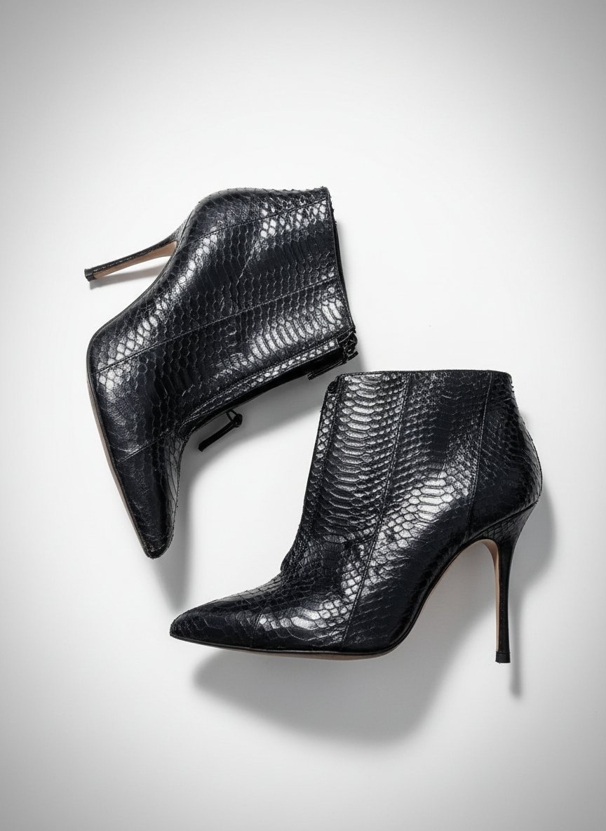 Très belle paire de bottines cuire noire 36.5 MANOLO BLAHNIK très très peu portee 