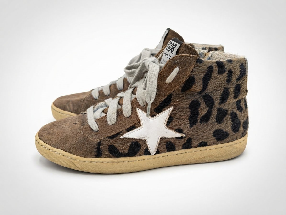 Magnifique Paire de basket de la marque Méliné ( marque italienne)verte léopard pointure 39