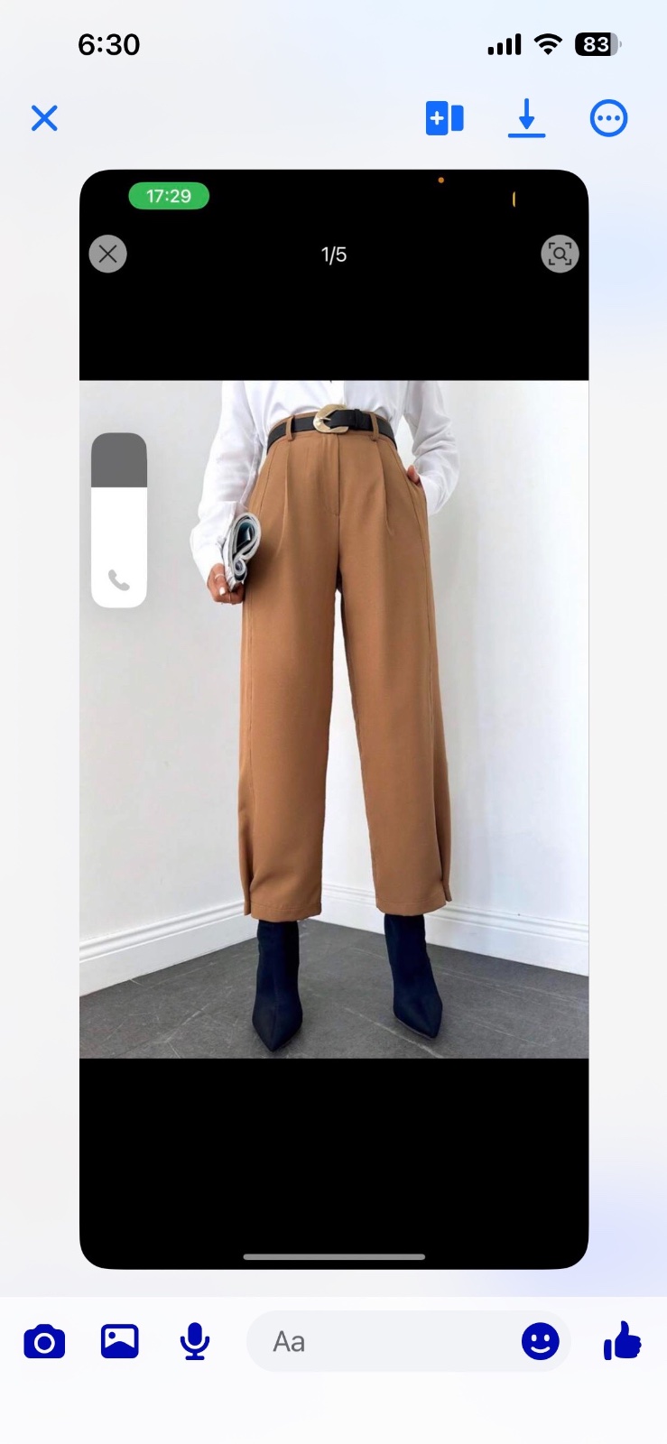 Pantalon camel jamziz porté