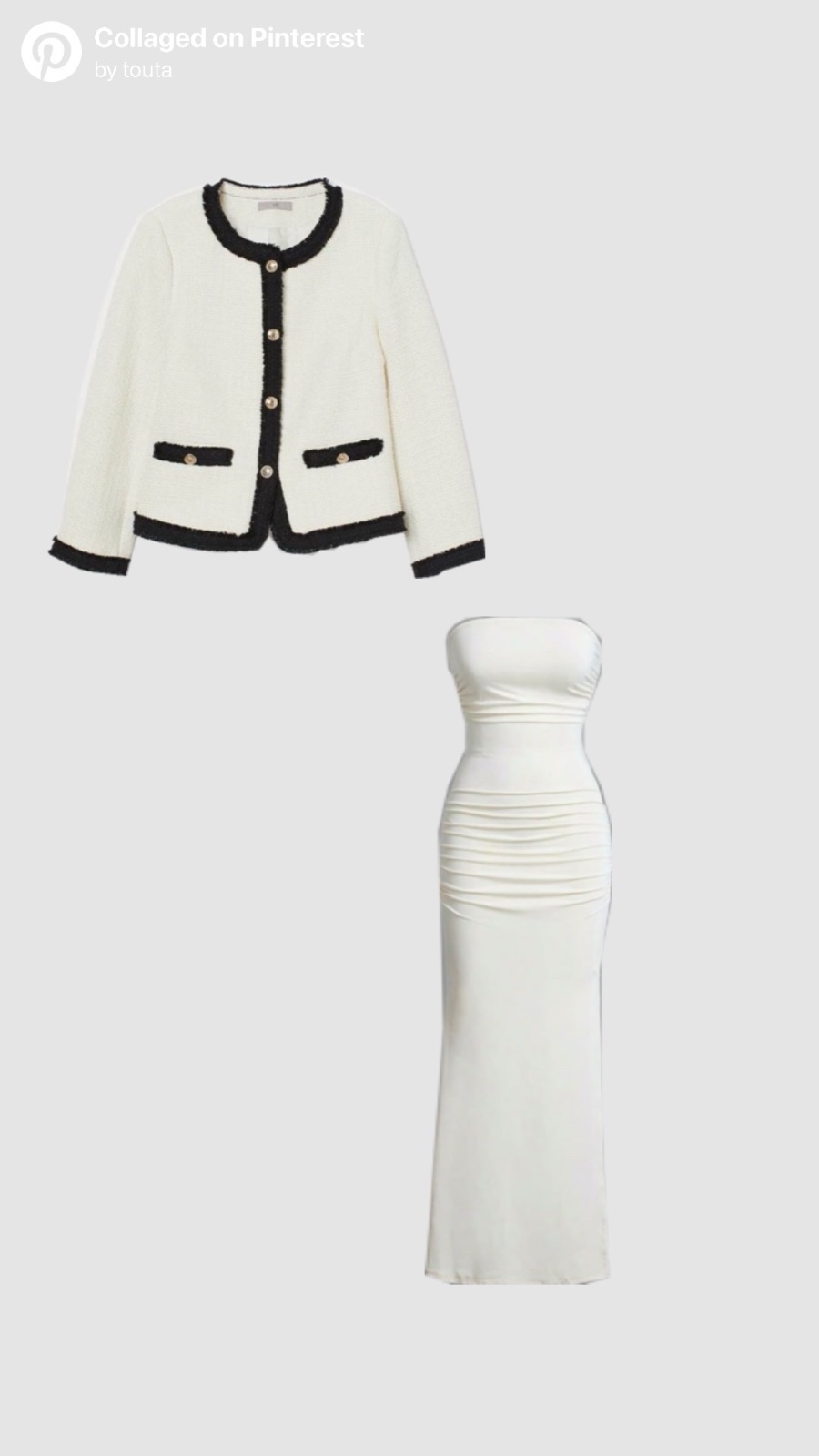 Robe blanc avec cardigan 