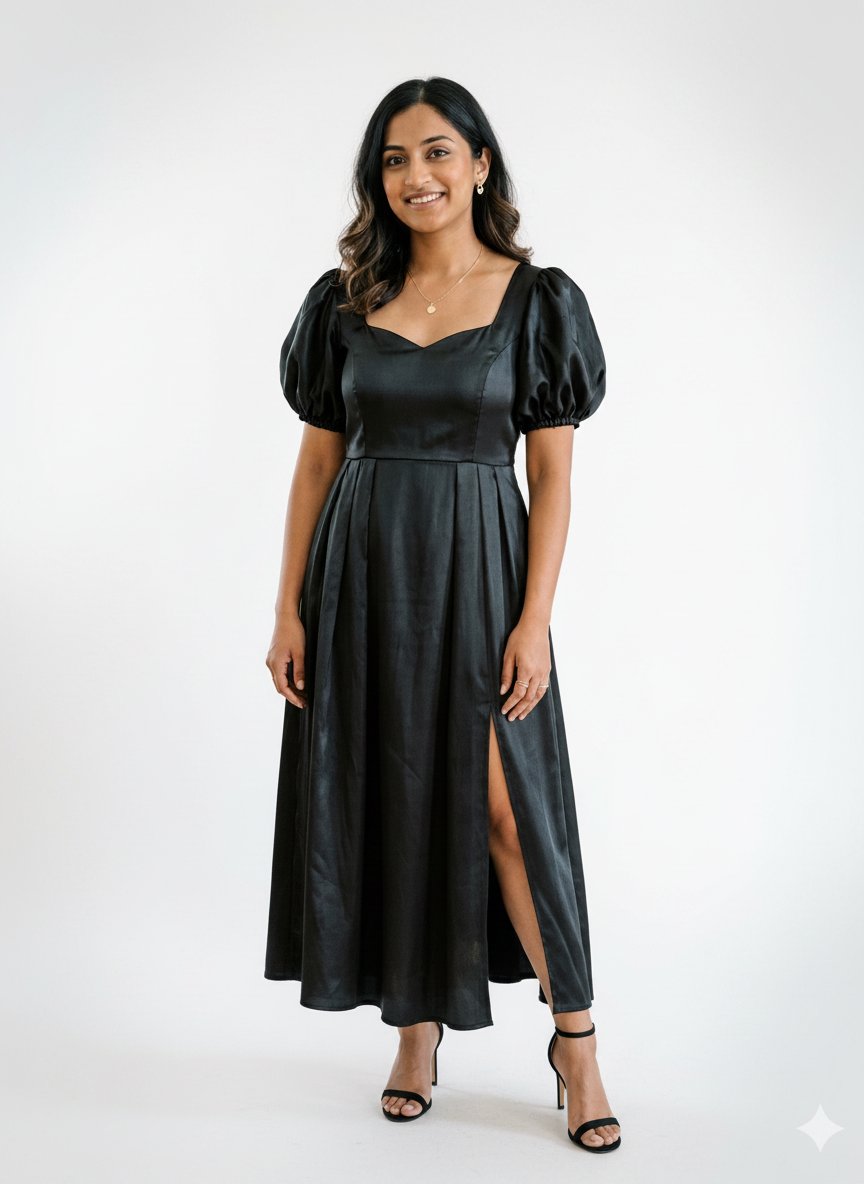Robe satinée 