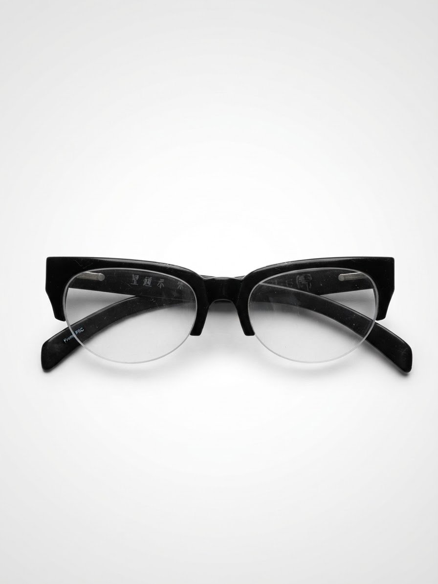 Des montures de lunettes de style demi-cerclées (browline / cat-eye)