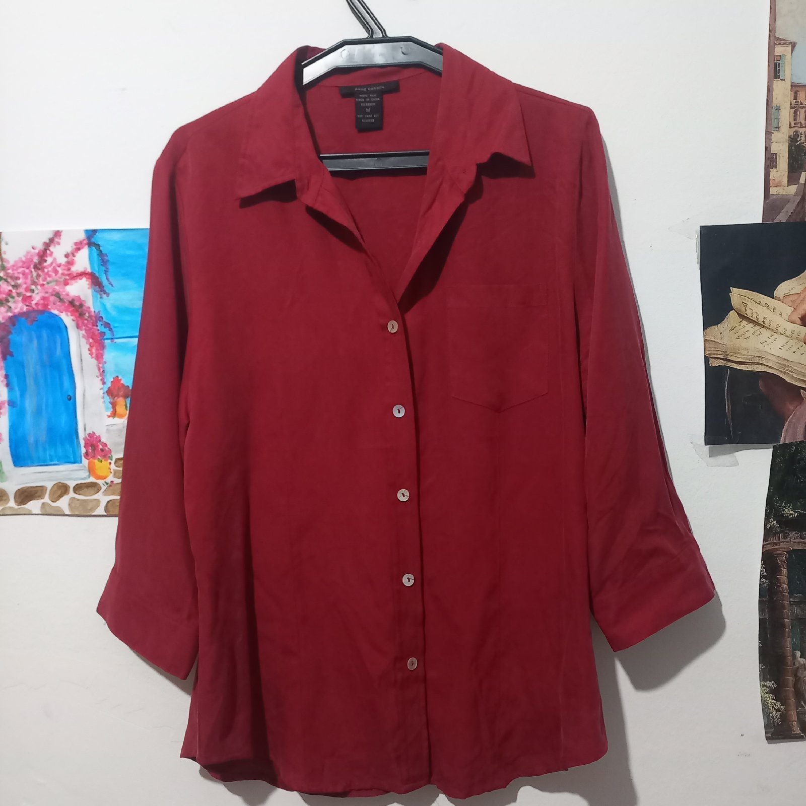Chemise rouge bordeaux 