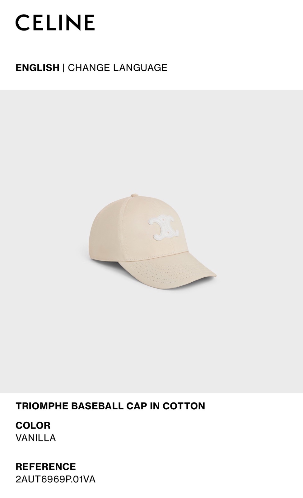 Celine Casquette baseball