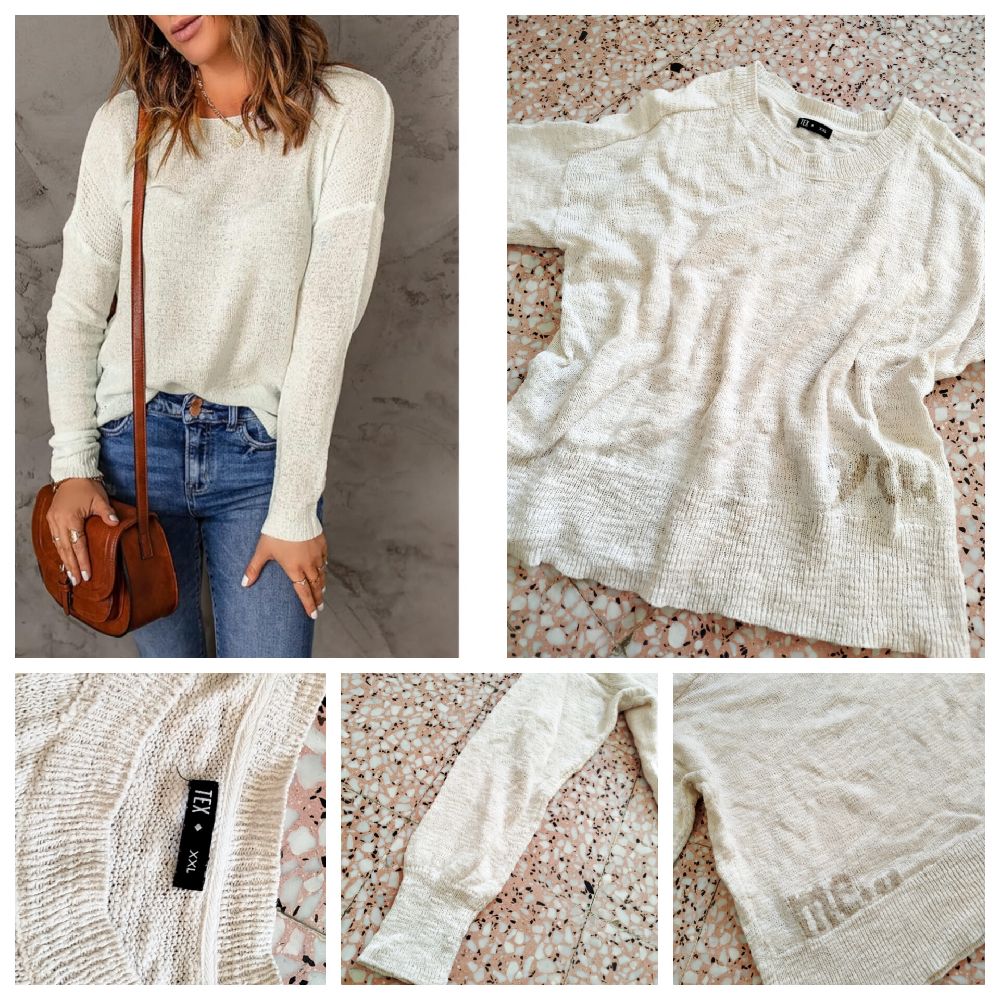 Pull blanc cassé 