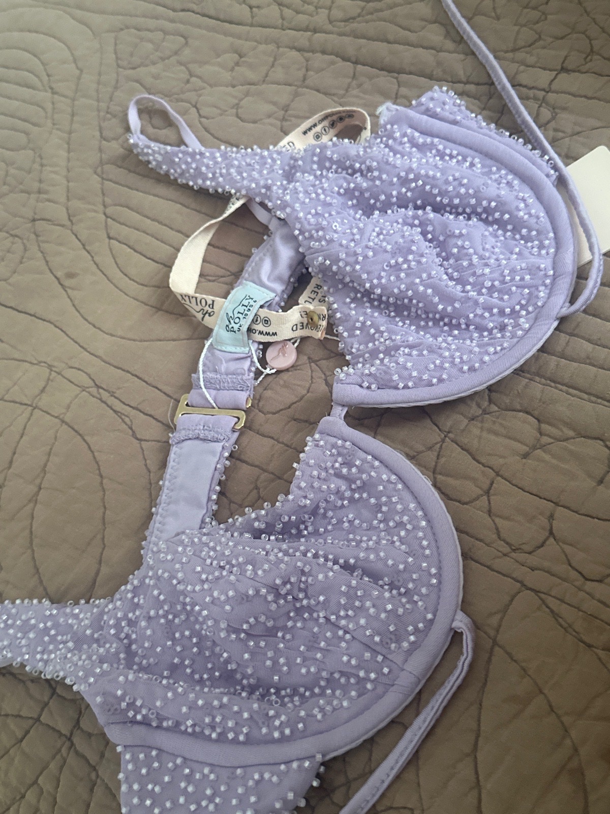 Top bikini brodé