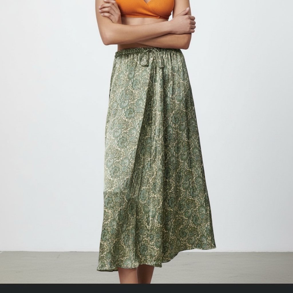 Zara Printed Satin Skirt