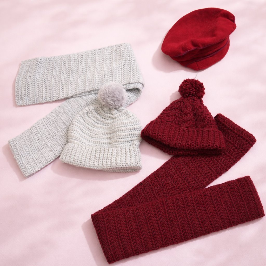 Deux bonnet et cachkol m3ah cadeau bonnet 