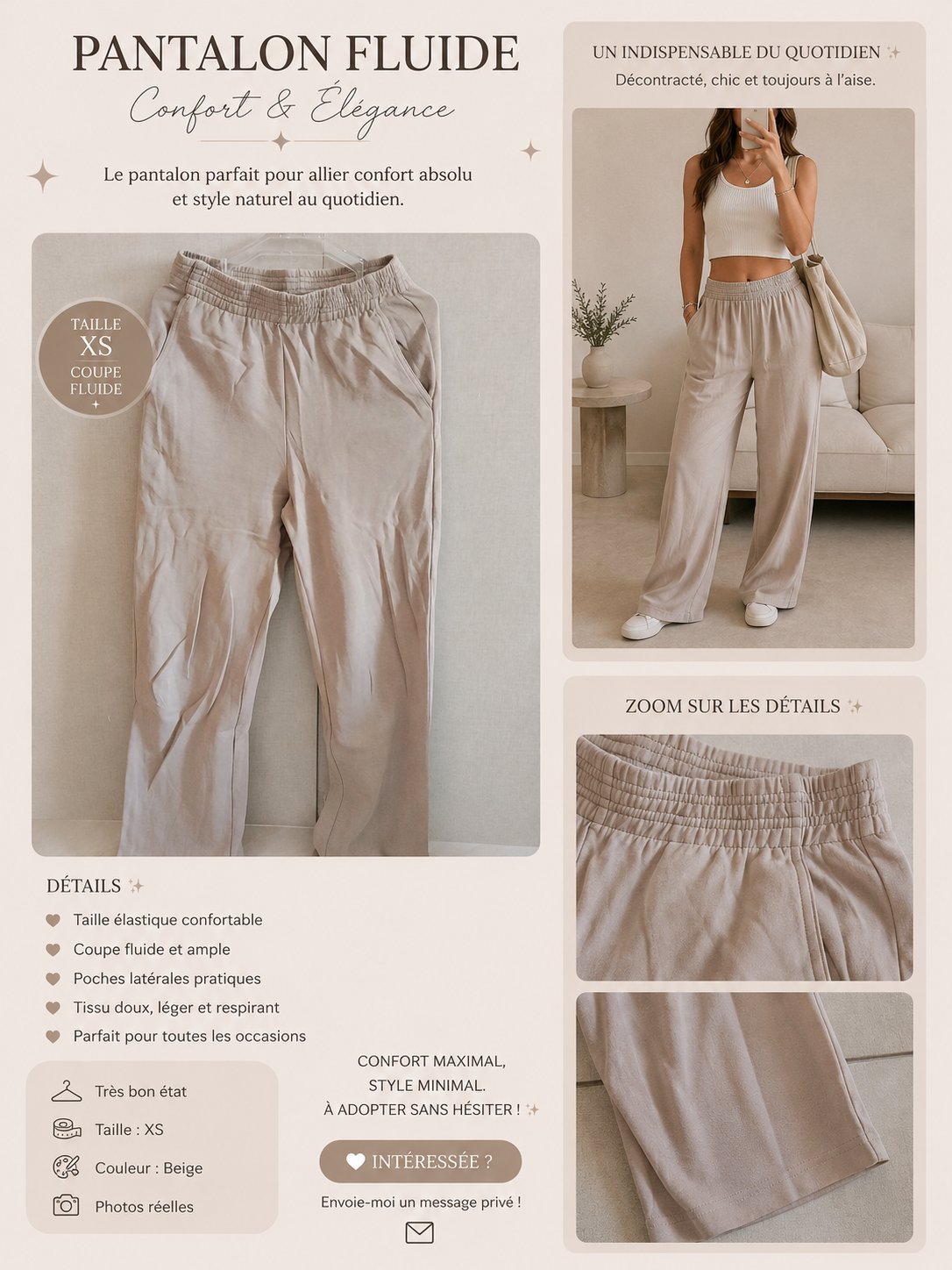 Pantalon beinge fluide