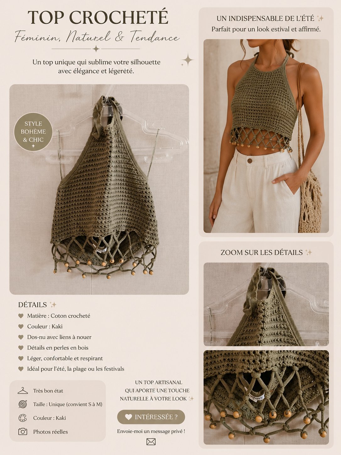 Top crocheté