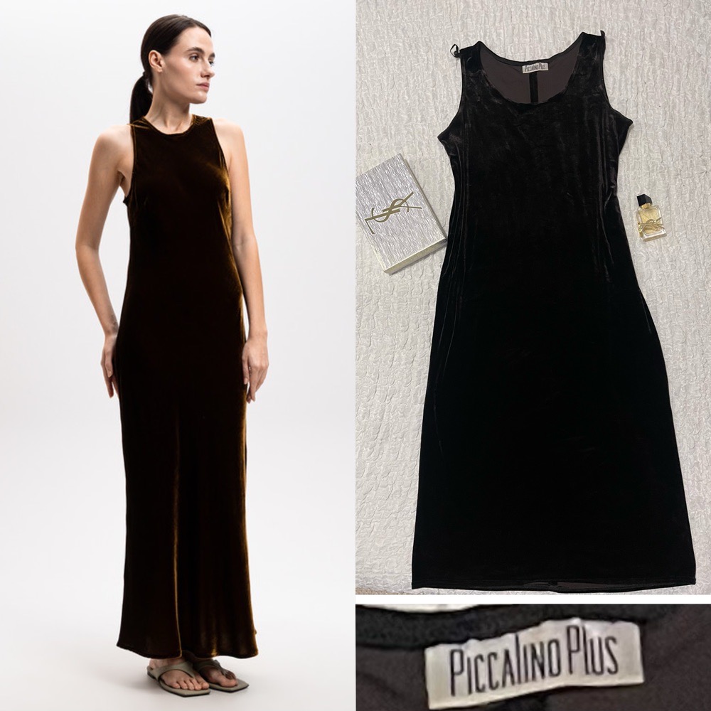 Robe midi marron velour piccalino plus