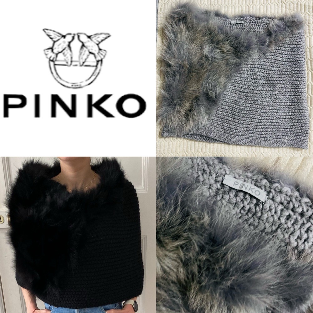 Pinko echarpe vrai peau de renards