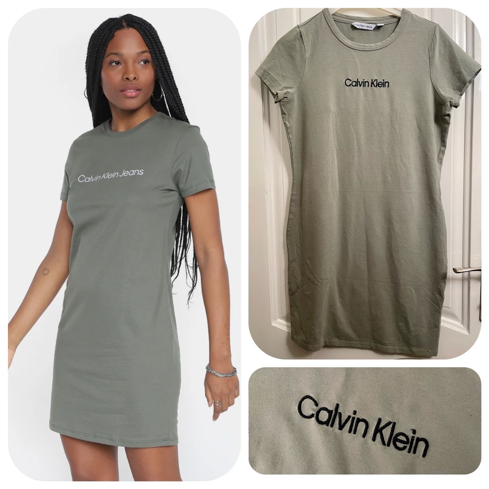 robe kaki calvin klein authentique
