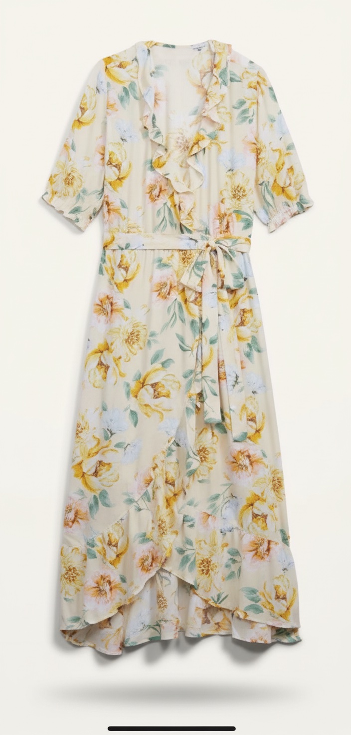 Robe jaune a volants old navy