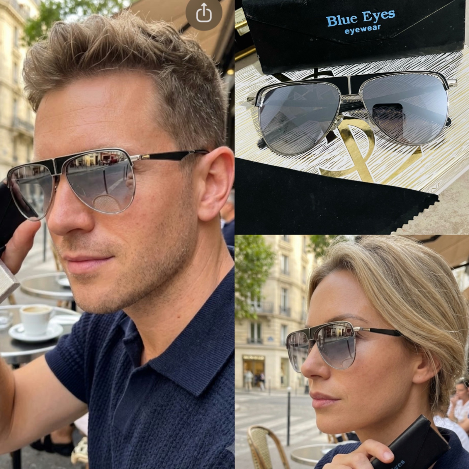 Lunettes aviator blue eyes