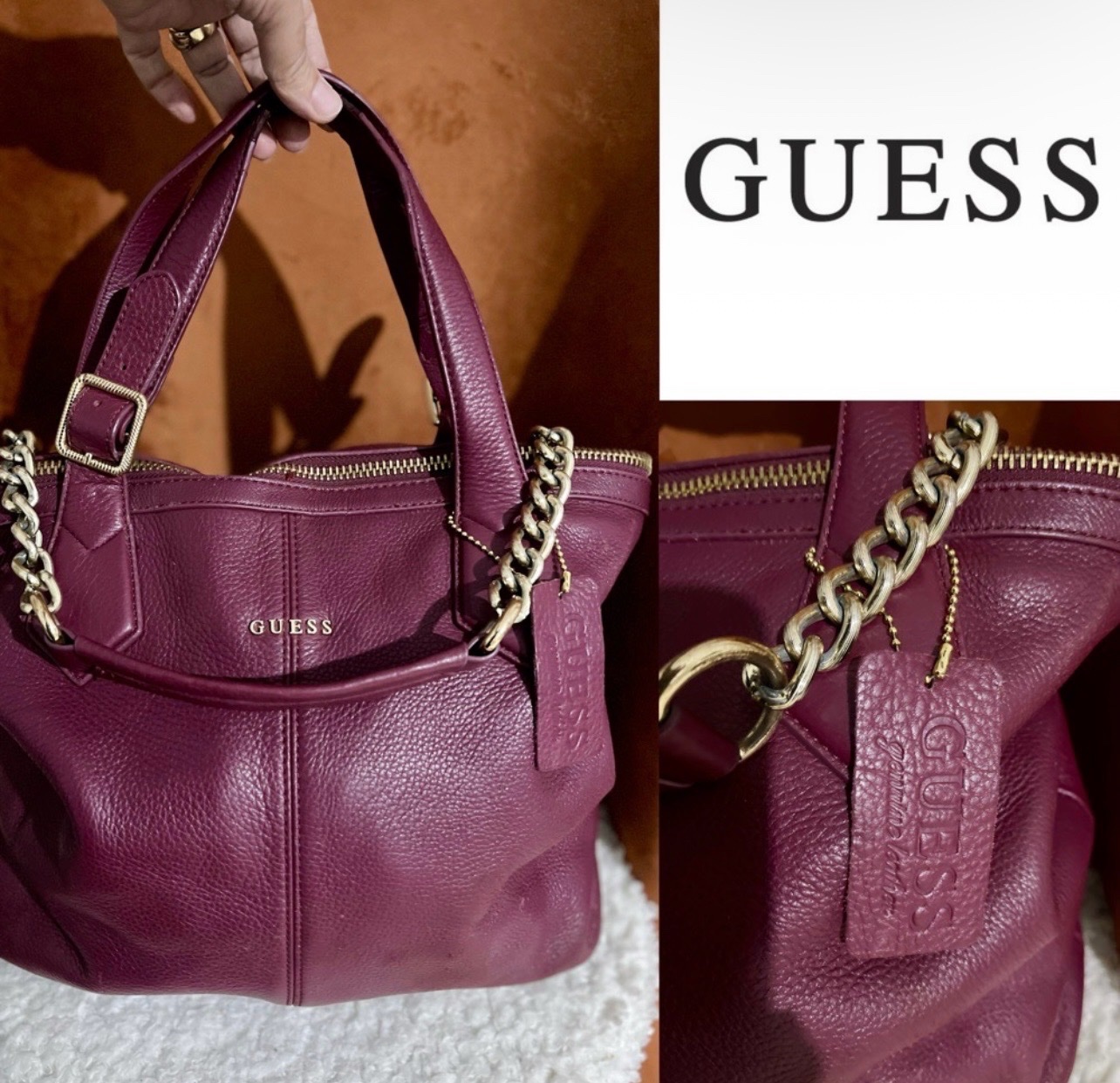 Sac guess cuir veritable